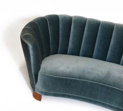 1940s Danish Deco Sofa in Original Blue Mohair - 2933118
