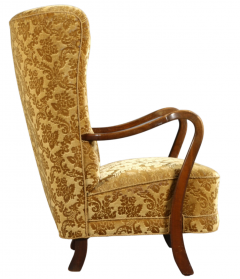 1940s Danish High Back Curved Armchair - 2780182