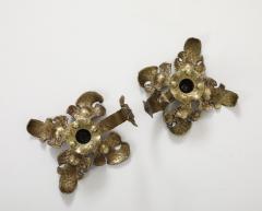 1940s French Arts And Crafts Brass Decorative Candle Holders - 4132572