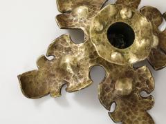 1940s French Arts And Crafts Brass Decorative Candle Holders - 4132578