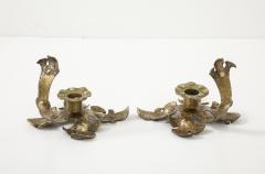 1940s French Arts And Crafts Brass Decorative Candle Holders - 4132579