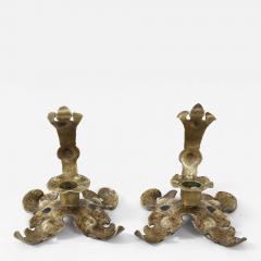 1940s French Arts And Crafts Brass Decorative Candle Holders - 4133124
