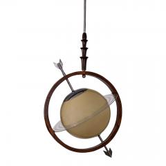 1940s French Glass Ringed Planet Globe Pendant - 1592502