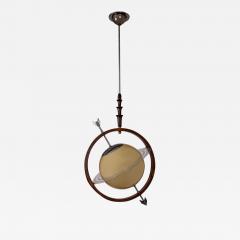 1940s French Glass Ringed Planet Globe Pendant - 1595985