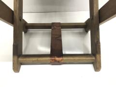 1940s French Oak and Leather Folding Stool - 1632090