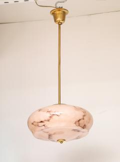 1940s French Petite Glass And Brass Pendant - 4579853