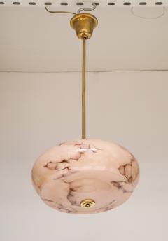 1940s French Petite Glass And Brass Pendant - 4588395