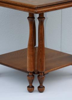 1940s French Two Tier Large Oak Side Table - 2816328