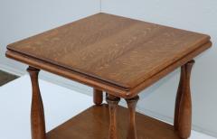 1940s French Two Tier Large Oak Side Table - 2816332