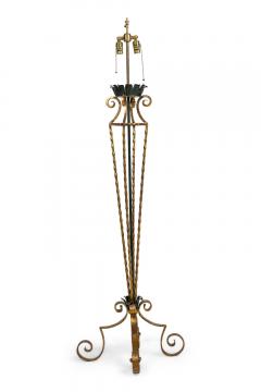 1940s Gilt Metal Floor Lamp On 4 Scroll Legs - 4162468