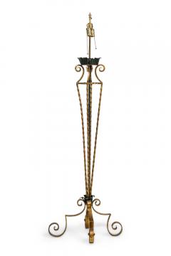 1940s Gilt Metal Floor Lamp On 4 Scroll Legs - 4162469