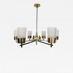 1940s Glass and Brass Chandelier - 1072990