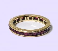 1940s Gold and Ruby channel set Eternity Band  - 1072281
