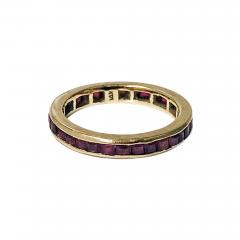 1940s Gold and Ruby channel set Eternity Band  - 1073014