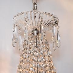 1940s Hollywood Regency Cut Beveled Crystal Chandelier with Silvered Fittings - 1461297