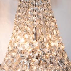 1940s Hollywood Regency Cut Beveled Crystal Chandelier with Silvered Fittings - 1461298