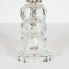 1940s Hollywood Regency Translucent Cut Crystal Table Lamp with Acanthus Details - 1483817