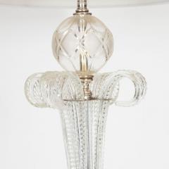 1940s Hollywood Regency Translucent Cut Crystal Table Lamp with Acanthus Details - 1483818