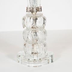 1940s Hollywood Regency Translucent Cut Crystal Table Lamp with Acanthus Details - 1483819