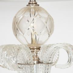 1940s Hollywood Regency Translucent Cut Crystal Table Lamp with Acanthus Details - 1483820