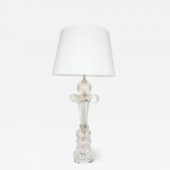1940s Hollywood Regency Translucent Cut Crystal Table Lamp with Acanthus Details - 1486318