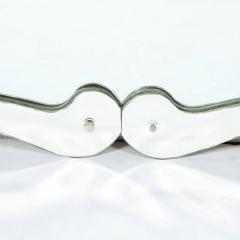 1940s Hollywood Sculptural Beveled Wall Mirror with Stylized Shield Cartouche - 2809769