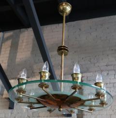 1940s Italian Brass and Glass Chandelier - 257892