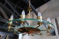 1940s Italian Brass and Glass Chandelier - 257896