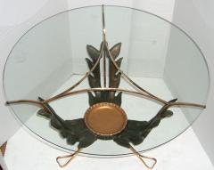 1940s Italian Carved Wood and Brass Cocktail Table - 252142