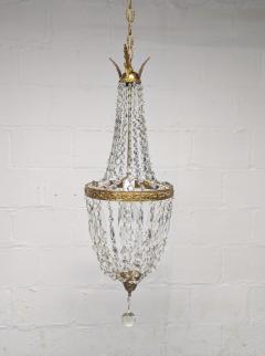 1940s Italian Empire Revival Sac E Perle Crystal Basket Chandelier - 4814686