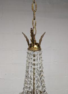 1940s Italian Empire Revival Sac E Perle Crystal Basket Chandelier - 4814687