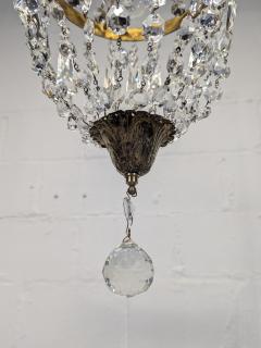 1940s Italian Empire Revival Sac E Perle Crystal Basket Chandelier - 4814689