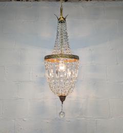 1940s Italian Empire Revival Sac E Perle Crystal Basket Chandelier - 4814690
