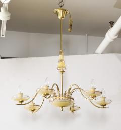 1940s Italian Glass And Brass Chandelier - 3933495