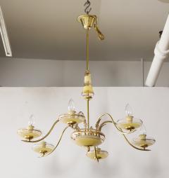 1940s Italian Glass And Brass Chandelier - 3933496