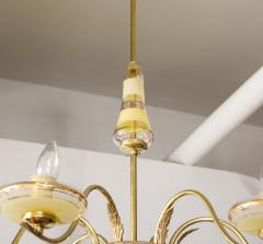 1940s Italian Glass And Brass Chandelier - 3933497