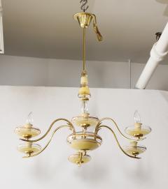 1940s Italian Glass And Brass Chandelier - 3933498