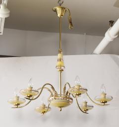 1940s Italian Glass And Brass Chandelier - 3933499