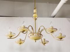 1940s Italian Glass And Brass Chandelier - 3933500