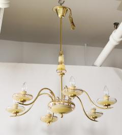 1940s Italian Glass And Brass Chandelier - 3933501