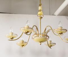 1940s Italian Glass And Brass Chandelier - 3933503