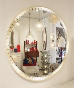 1940s Italian Large Illuminated Wooden Mirror - 2357318