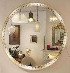 1940s Italian Large Illuminated Wooden Mirror - 2357320