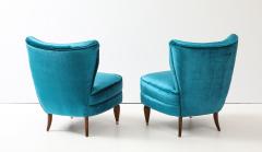 1940s Italian Petitte Slipper And Ottoman In Velvet Upholstery - 4505104