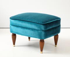1940s Italian Petitte Slipper And Ottoman In Velvet Upholstery - 4505114