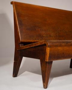 1940s Italian Solid Wood Mid Century Bench - 4362539