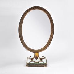 1940s Italian brass oval table mirror - 4708019
