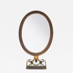 1940s Italian brass oval table mirror - 4708020