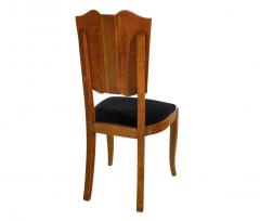 1940s Italian carved oakwood velvet dining chairs - 3721105