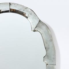 1940s Mid Century Serifed Arch Form Mirror with Smoked Antiqued Mirror Borders - 2909672